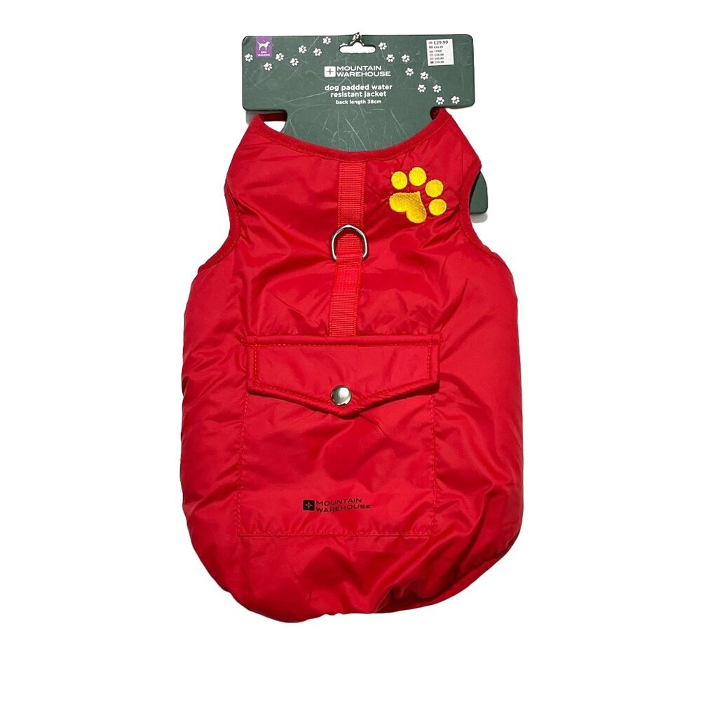 Mountain Warehouse Dog Jacket Padded Water-Resistant‎ for Small Dogs Red